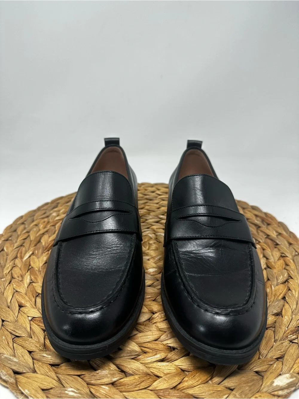 COLE HAAN Stassi Leather Penny Loafer Black Size 8 Women's